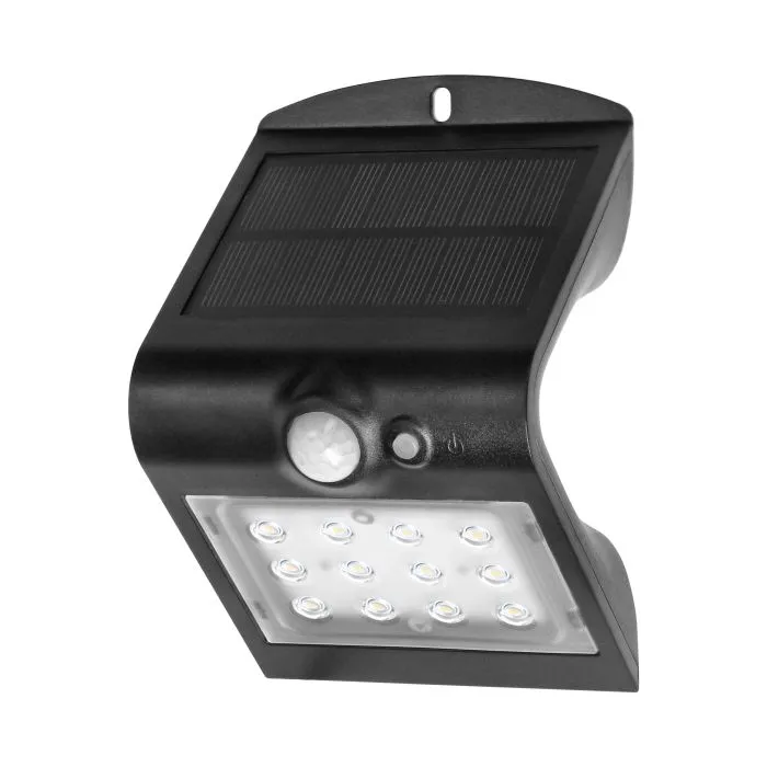 [ORNAD-SL-6083BLR4] 146652 - LED solar garden lamp SILOE with motion sensor, black 220lm, IP65,4000K, white