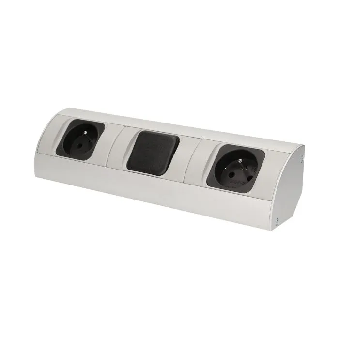 [ORNOR-AE-1304] 141173 - Under-cabinet electrical socket 2x230V; for use in furniture, glass-cases; easy to assembly