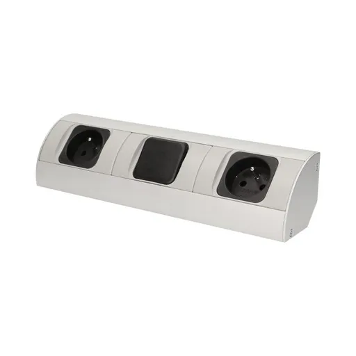 [ORNOR-AE-1304] 141173 - Under-cabinet electrical socket 2x230V; for use in furniture, glass-cases; easy to assembly