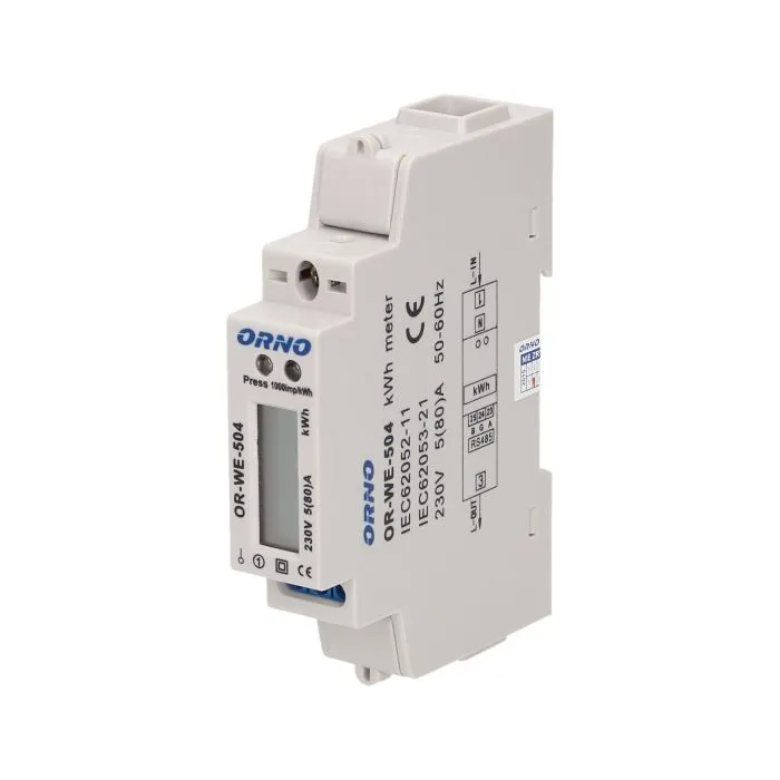 [ORNOR-WE-504] 149003 - 1phase energy meter wtih RS485, 80A current: 5(80)A; protection rating IP20;