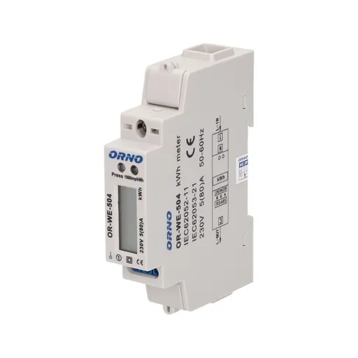 [ORNOR-WE-504] 149003 - 1phase energy meter wtih RS485, 80A current: 5(80)A; protection rating IP20;
