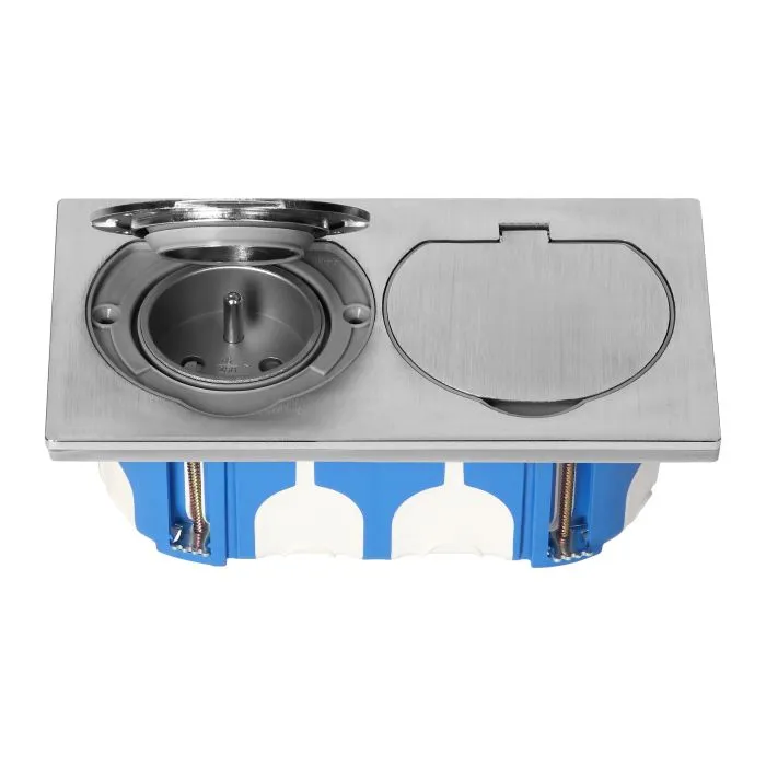 [ORNOR-AE-1398MB] 149462 - Double hermetic electrical socket with a windproof junction box, IP55, stainless steel