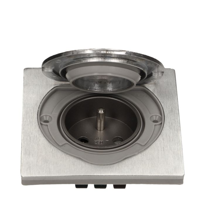 [ORNOR-AE-1397] 141129 - Hermetic, flush-fitting socket current rating: 16A, voltage: 230V, socket type: 2P+E, protection rating: IP 55, rated load: max. 3680W