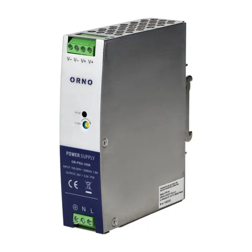 [ORNOR-PSU-1656] 140834 - Industrial power supply for a DIN rail, 24VDC 3.2A 77W, metal housing
