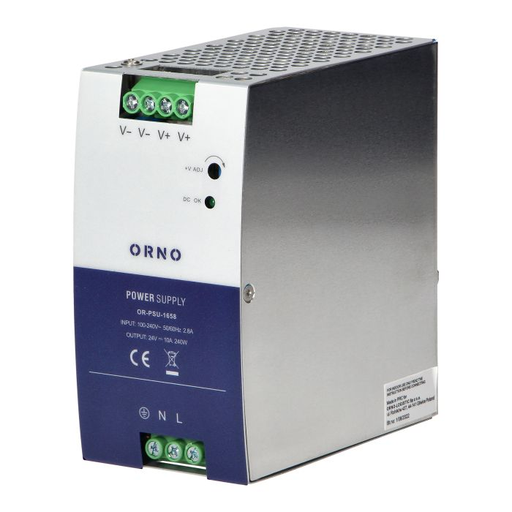 [ORNOR-PSU-1658] 140836 - Industrial power supply for a DIN rail, 24VDC, 10A, 240W, metal housing