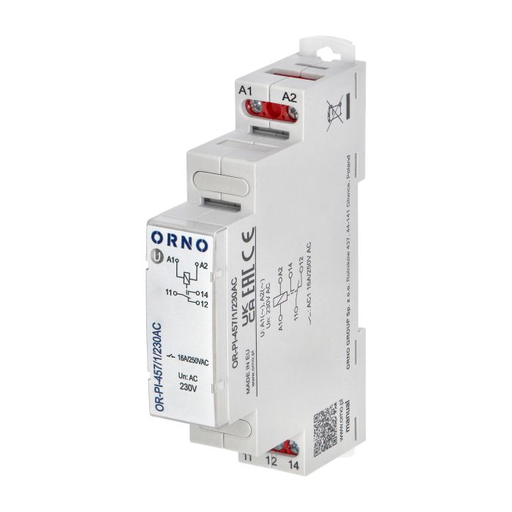[ORNOR-PI-457/1/230AC] 140838 - Installation relay, 1P, 16A, 230 VAC
