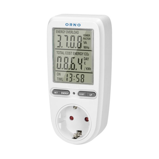 [ORNOR-WAT-435(GS)] 140873 - Energy calculator with LCD display, Schuko