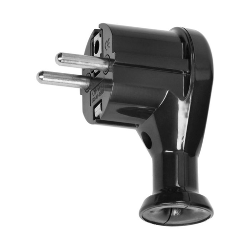 [ORNOR-AE-13261/B/24] 149183- Angle plug 2P+E, Uni-Schuko, black