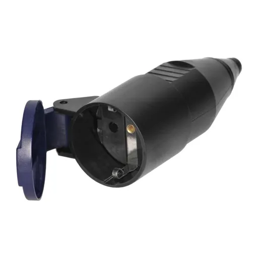 [ORNOR-AE-13257(GS)] 140920 - Workshop socket with a cover, 2P+E Schuko, black