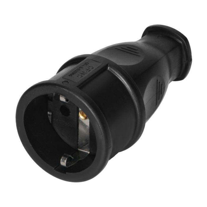 [ORNOR-AE-13258(GS)] 140918 - Workshop socket 2P+E (Schuko) with a comfortable grip, black
