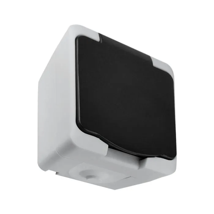 [ORNOR-OE-7305/WB/10] 140943 - AQUATIC MINI IP54 Single socket 2P+E, white/black, 10 pcs