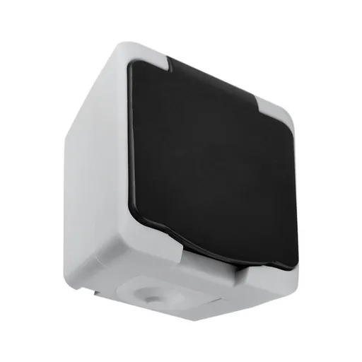 [ORNOR-OE-7305/WB/10] 140943 - AQUATIC MINI IP54 Single socket 2P+E, white/black, 10 pcs