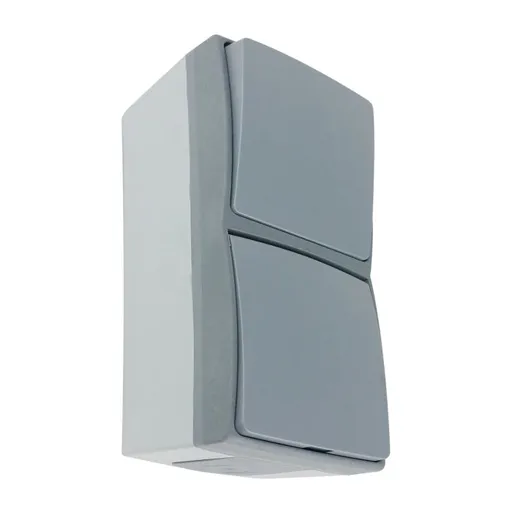 [ORNOR-OE-7407/GR/5] 149280 - AQUATIC PRO IP55 Vertical Switch + Socket 2P+E, grey/graphite
