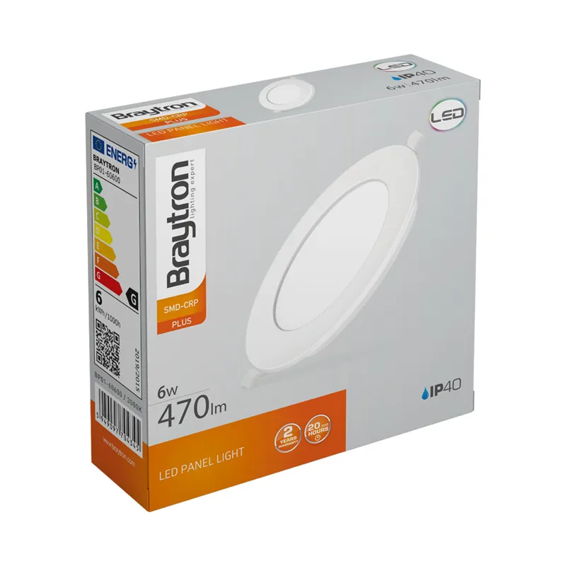 [BRYBP01-60600] 105004 - 6W ROUND WHITE 3000K LED PANELBRY