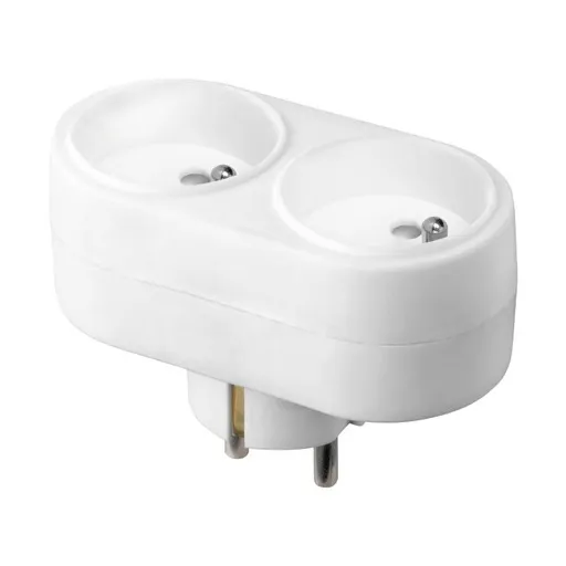 [ORNOR-AE-13270/W] 149212 - Oval socket splitter 2x2P+E FRANS, white