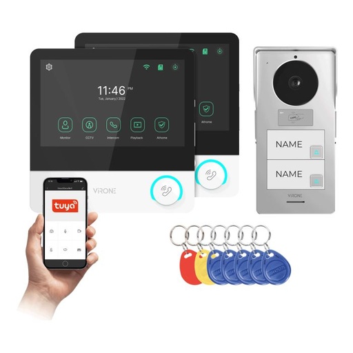 [ORNVDP-69] 146005-PAVONIS MULTI, two-family video doorphone set, 4-wire, 7", Wi-Fi, touch screen, Full HD, RFID Brand