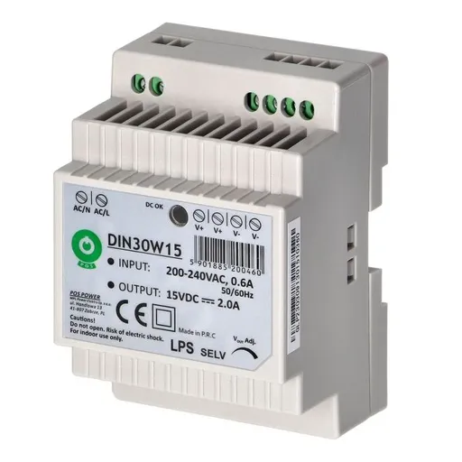 [ORNOR-VID-VP-1069ZD] 143114 - DIN rail power supply, 15VDC, 2.0A