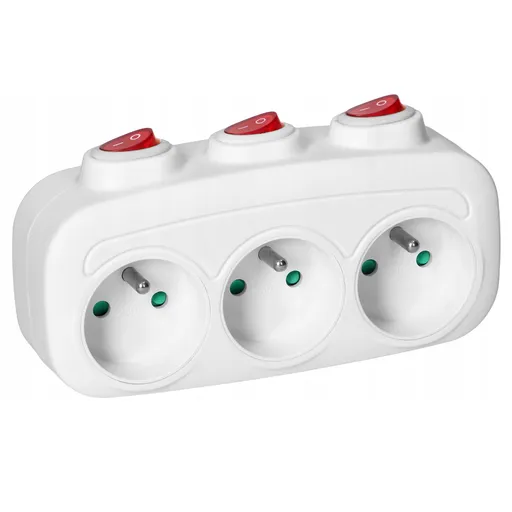 [ORNES-3] 140528-Socket splitter 3x2P+E with 3 individual switches