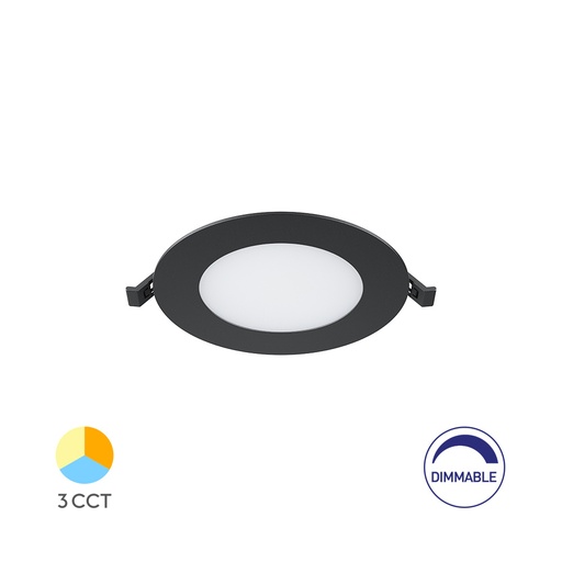 [BRYBP01-90681] 103283-SMD-CRP-6W-RND-DIM-4INC-BLC-3IN1-LED PANEL-BRY