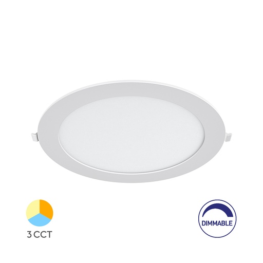 [BRYBP01-91880] 105092- 105093- SRY-SMD-CRP-18W-RND-DIM-8INC-WHT-3IN1-LED PANEL