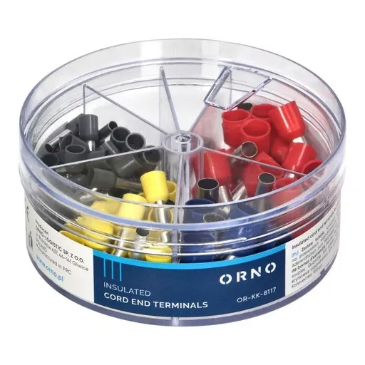 [ORNOR-KK-8117] 149670 - Insulated cord end terminals, 100pcs., 50 4mm² ; 20 6mm² ; 20 10mm² ; 10 16mm²