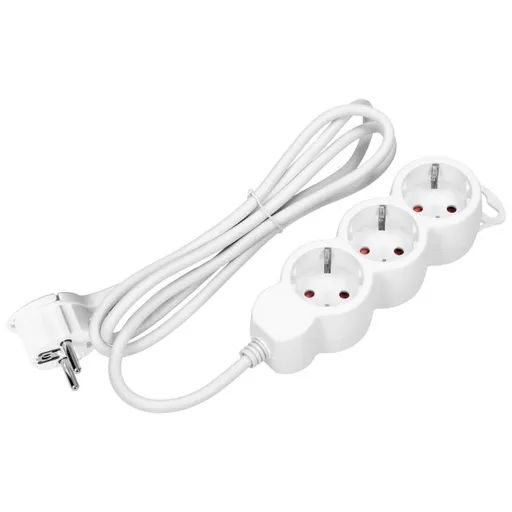 [ORNES-4(GS)/W/5] 147085 Extension sockets 3x 2P+E , Schuko, 5m H05VV-F 1x1.5mm2,  Imax = 16A, white
