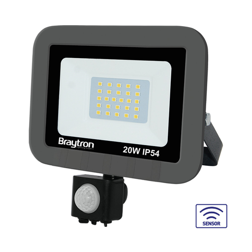 [BRYBT60-22032] 102079 - 20W GREY SENSOR 6500K IP65 LED FLOODLIGHT-BRY