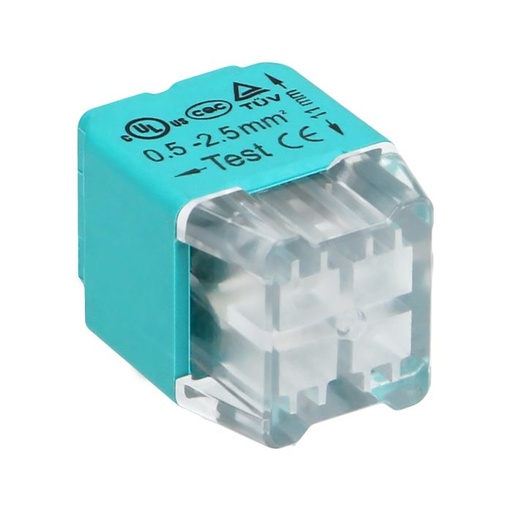 [ORNOR-SZ-8004/4/B10] 149530-Installation push-in connector for 4 cables (rigid cable 0.75- 2.5mm2), IEC 300V/24A, blister pack 10 pcs.