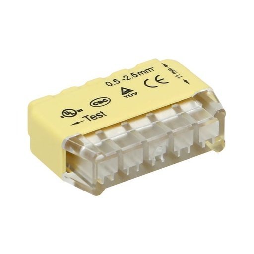 [ORNOR-SZ-8004/5/B10] 149533-Installation push-in connector for 5 cables (rigid cable 0.75- 2.5mm2), IEC 300V/24A, blister pack 10 pcs.