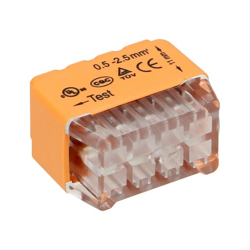 [ORNOR-SZ-8004/8/B8] 149539-Installation push-in connector for 8 cables (rigid cable 0.75- 2.5mm2), IEC 300V/24A, blister pack 8 pcs.