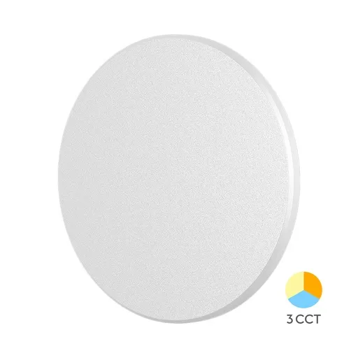 [BRYBG37-00280] 103292 - 12W WALL LIGHT PALERMO ROUND WHITE 3IN1 CCT IP65BRY