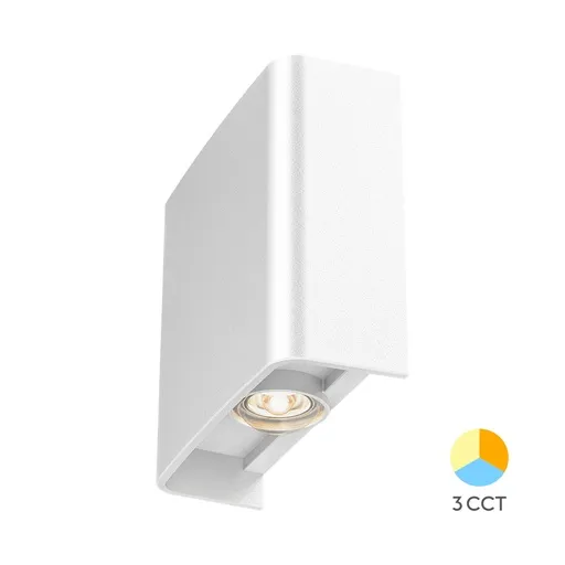[BRYBG38-03180] 103302 - 2x1W WALL LIGHT VECTOR WHITE CCT 3IN1 IP65BRY