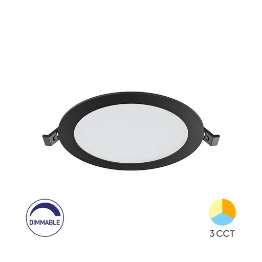 [BRYBP01-91281] 105099 - 12W ROUND DIMMABLE BLACK 3IN1 CCT LED PANELBRY