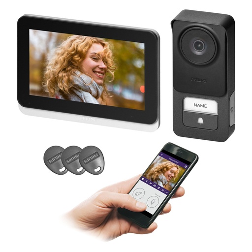 [ORN531046P] 146011-Philips WelcomeEyeConnect 3, video doorphone set, 2-wire, 7", Wi-Fi, touch screen, 3K, RFID