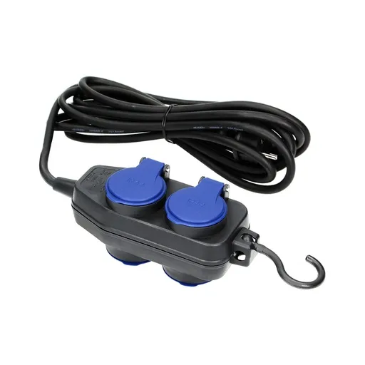 [ORNOR-AE-13299/10M] 146518 - Heavyduty, splashproof extension sockets, rubber cord, 4 sockets (2+2) 2P+E, IP44, H05RRF 3x1.5mm², 10m ORN
