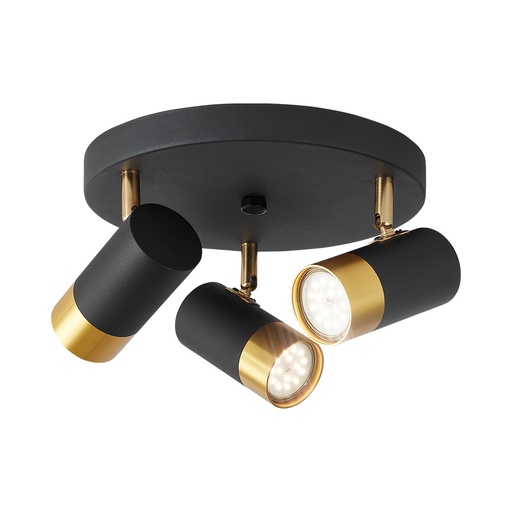 [BRYBV04-00021] 103323-G002C-3H-3xGU10-GLD-BLC-CEILING LIGHT-BRY