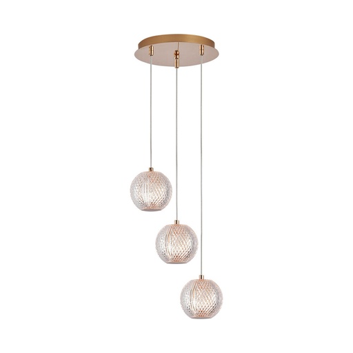 [BRYBV01-00011] 103326-BRY-S001R-3H-3xG9-GLD-PENDANT LIGHT