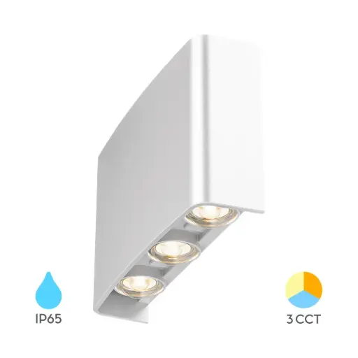 [BRYBG38-03380] 103341-VECTOR-B-WL-WHT-6x1W-3IN1-IP65-WALL LIGHT-BRY 