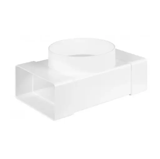 [AWTKP55-26/100] 170535 - Flat Ventilation Duct T-Piece (55X110) With Outlet Ø100  - AWT