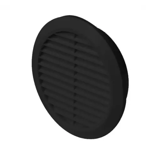 [AWTT30CZ] 170545 - CLASSIC Series grille with anti insect net black Ø100 - AWT 