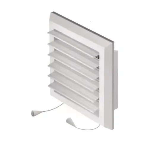 [AWTT38] 170579 - PLUS Series grille- with anti-insect net,  adjustable shutter and cord inlet Ø100 140x140 white - AWT   