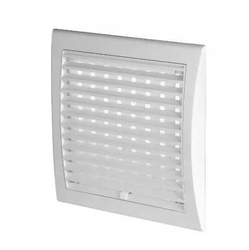 [AWTTL12] 170581 - LUNA Series grille - with anti-insect net and  shutter inlet Ø125 138x138 white - AWT 