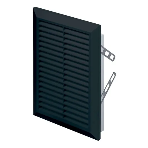 [AWTT26CZ] 172840  - STYL Series grille with anti-insect net and mounting brackets 140x210 black - AWT