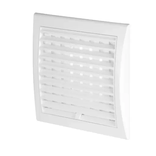 [AWTTL10] 170607 - Luna Series Grille with Anti-Insect-Net And  Shutter, Inlet 138x138 Ø100 white - AWT