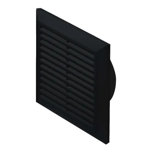 [AWTT61CZ] 172824  - CLASSIC Series grille with anti-insect net 140x140, inlet Ø100 black - AWT