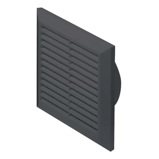 [AWTT61GR] 172823  - CLASSIC Series grille with anti-insect net 140x140, inlet Ø100 dark grey - AWT