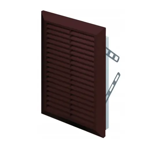 [AWTT26BR] 170611 - STYL Series grille with anti-insect net and  mounting brackets140x210 brown - AWT 