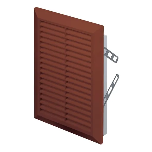 [AWTT26BR] 172838  - STYL Series grille with anti-insect net and mounting brackets140x210 brown - AWT