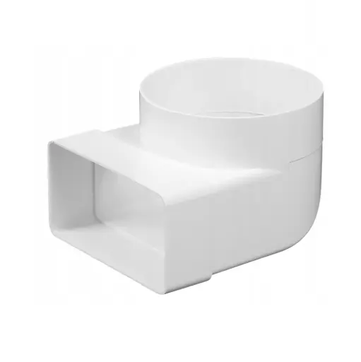 [AWTKP75-23] 170614 - Flat ventilation duct knee piece 90' (75x150) Ø125 - AWT 
