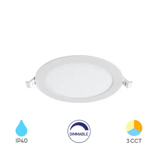 [BRYBP01-91280] 105110 - SMDCRP12WRNDDIM8INCWHT3IN1LED PANEL BRY